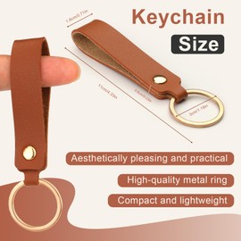 50 Pcs Leather Keychains, PU Leather Keychain Blanks, Key Chains Kit