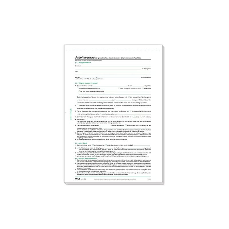 RNKVERLAG 502/10 - Employment contract for commercial and commercial employees,