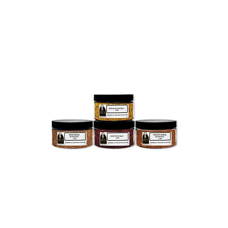 Kebab Assortment - Contains: 4 Assorted Seasonings in Plastic Jars