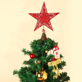 Time to Sparkle 20 * 16 * 4cm Glitter Christmas Tree Topper Star For Christmas Tree Decoration Red