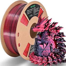 OVV3D PLA Filament 1.75mm, 3D Printer Filament Silk PLA Dual Color PLA Filament, Black Red, Color Change Every Inch 3D Printer Filament +/-0.02mm, 1kg/2.2lb