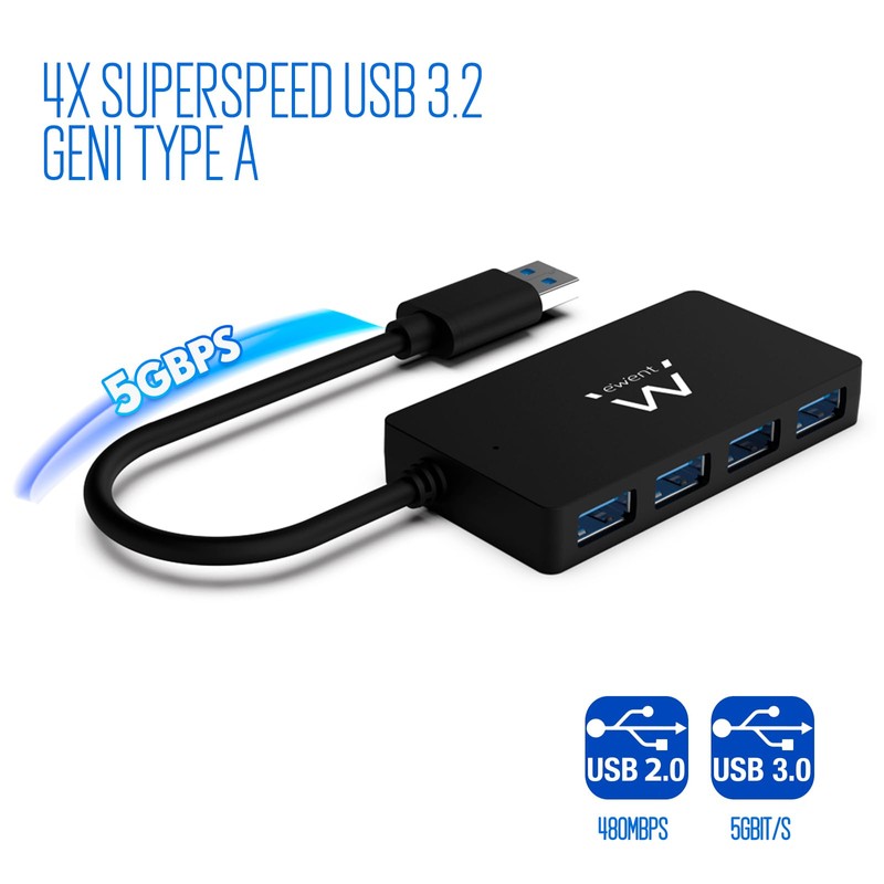 HUB USB EWENT 4 PUERTOS/ USB 3.1 GEN 1 #3012