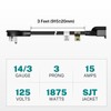 FIRMERST 1875W Flat Plug Extension Cord 3 Feet 14 AWG