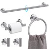 TQKAG Brushed Nickel 5 Piece Bathroom Hardware Accessories Set 23.6"
