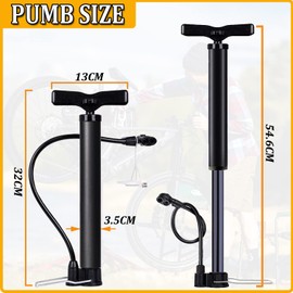 Taeku Pump Bicycle Pump, Portable Frame Pumps, Floor Air Pump, Bicycle, Small Foot Pump, Hand Pump, All Valve Types for Road Bike, Trekking Bike (Black)