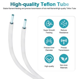 Premium PTFE Tube for 1.75mm Filament - 2.5mm ID x 4mm OD, for Bambu Lab AMS X1/X1C/P1P/P1S/A1/A1 Mini, Prusa MMU3/Direct Drive Extruder, Includes Tube Cutter
