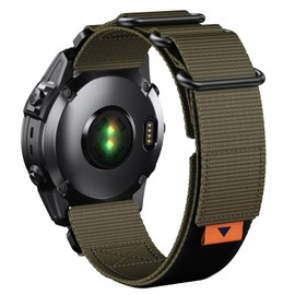NotoCity For Garmin Fenix 6x pro/6x/7x/5x bracelet, Quickfit 26 mm for Fenix 8 51 mm/5x Plus/7x pro/3/3HR, wristbands compatible with Epix Pro 51 mm/Instinct 2X/Descent Mk1/Enduro (Army Green)