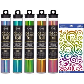 Deco Foil Transfer Sheets - Fairy Tales: Enchanted Rose, Glass Slipper, Prince Periwinkle, Peach Princess, Lily Pad with Stickers