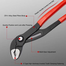 BJDSI 10 Inches Channel Locks Plier,Durability Pump Pliers,Comfort Water Pump Pliers,Craftsmanship Channel Locks,Rust-Proof Pliers Wrench,Profession Tongue And Groove Pliers.