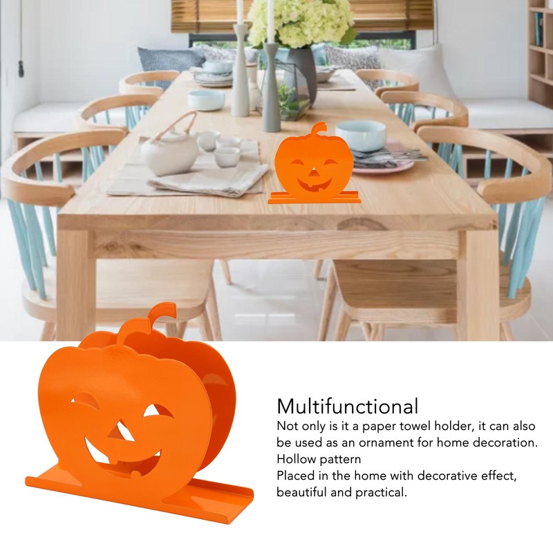 2pcs Cute Pumpkin Napkin Holder Durable Iron Paper Napkin Holder
