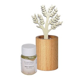 Relaxus Essentials Aromatherapy Tree Scents Wooden Reed Diffuser Kit for Calming Aromatherapy Nature's Serenity Home Decor, 20ml Sweet Vanilla Oil Included