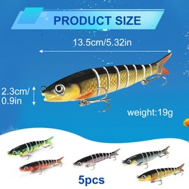 5PCS Lures for Bass and Trout – Soft Plastic Swimbait for Pike, Catfish and Salmon, Side Winders Rhubarb and Custard, Blank Swimbait, Bass Lures for River, Lake and Sea Use