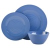Gibson Home Melamine Dinnerware Set, Service for Four (12pcs), Blue