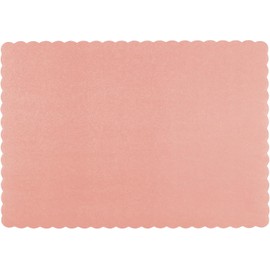 Paper Placemats - Disposable - Scalloped Edge (Pink, 100)