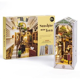 Rolife LED Book Nook Kit-Decorative Bookend Stand-3D Wooden Puzzle for Adults-Bookshelf Insert Booknook-Room Decor for Teen Girls Boys Women Men