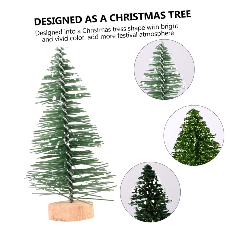 Ipetboom 12 Pieces Miniature Emulation Pine Trees with Base for