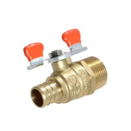 XFITTING 1 Pcs XFITTING Barb Crimp Pex 1/2" x 1/2" Male Ball Valve w/ Tee Handle