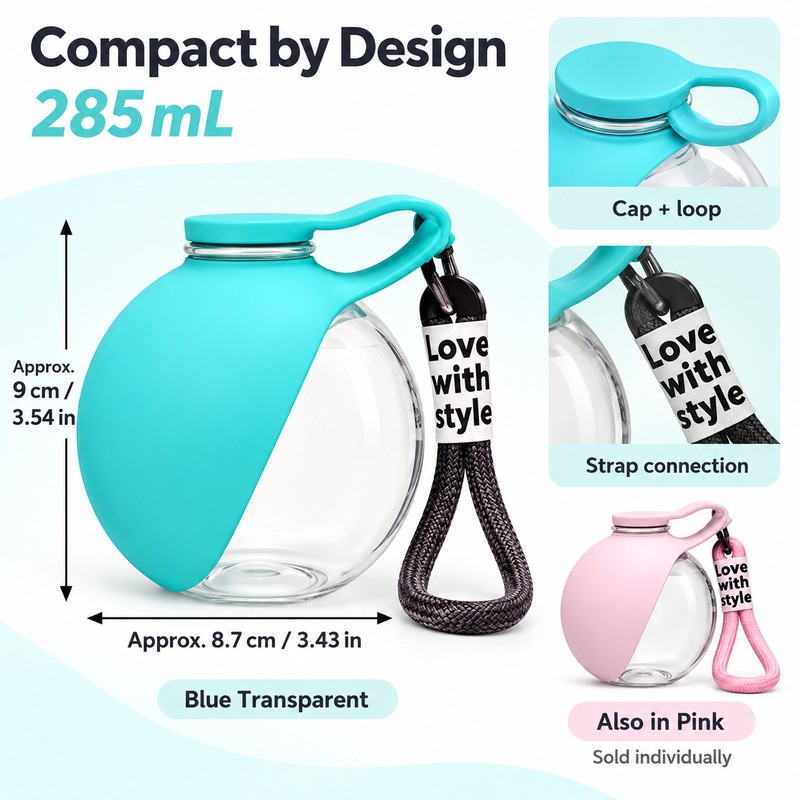 Portable Dog Water Bottle with Drinking Bowl – Compact 285