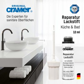Cramer Cramer Reparatur Lackstift weiss alpin - hochwertiger Sanit?rlack fr Keramik, Emaille & Acryl. Ideal fr Badewannen, Waschbecken & Fliesen - schnelle und einfache Ausbesserungen im Bad
