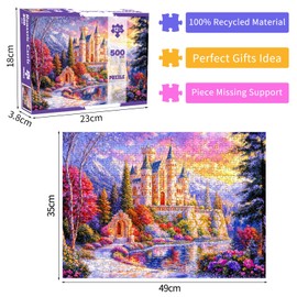 Romantic Castle 500 Piece Jigsaw Puzzles for Adults Colorful Landscape Jigsaws for Adults 500 Pieces Puzzle