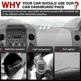 Autorder Dashboard Cover Mat for Ford F150 2004 2005 2006 2007 2008 Accessories Dash Cover Upgrade Velvet Dash Mat Sunshade Glare UV Rays Protector