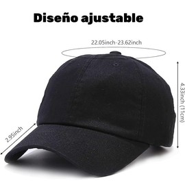 Gorras para Hombre y Mujer, 2 Piezas Gorra 100% Algodón Ajustable, Gorras de Beisbol Unisexo, Cachuchas para Hombre de Tenis para Deportiva, Running y Actividades al Aire Libre (Algodon, negro blanco)