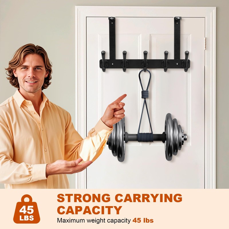 BersiteAmerican Flag Eagle Wall Hooks – Heavy-Duty Over Door Coat