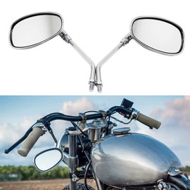 10mm Motorcycle Mirrors, Chrome M10 Rearview Mirrors for Shadow VTX Boulevard Vulcan Intruder Scooter (Chrome)
