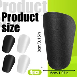 2 Pairs Extra Tiny Soccer Shin Guards, 3.15 x 1.97 Inch Soccer Shin Pads, Tiny Shins Guard DIY Graffiti, Comfortable Lightweight Mini Shins Pads for Jogging Outdoor Sports, Black + White