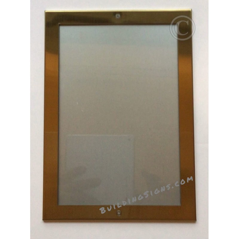 BUILDINGSIGNS.COM Elevator certificate frame 8.5x11 (Lockable !!!, Brushed Gold Stainless
