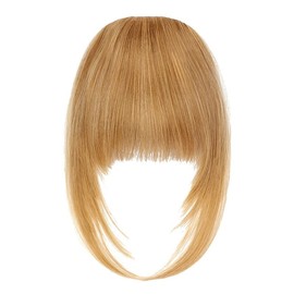 VANANGA French Clip on Bangs, Ash Blonde Long Wispy Bangs Hair Clip with Temple Full Fringe Curtain Bangs Hair Clip Hair Piece Thick Fake Bangs Clip in for Women(#27/36-Strawberry Blonde)