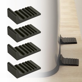 LANMU Trash Can Wall Protector and Stop Moving Backward, 4 Pcs Silicon Trash Can Bumper, Wall Spacer Garbage Bin for Round & Square Waste Baskets, No Drill Kitchen & Office Floor and Wall Guard, Black