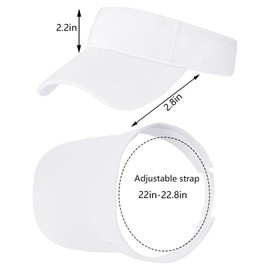 Marrywindix 2 Pieces of White Sport Wear Athletic Visor Sun Sports Visor Hat Visor Adjustable Cap for Women and Men (One Size)