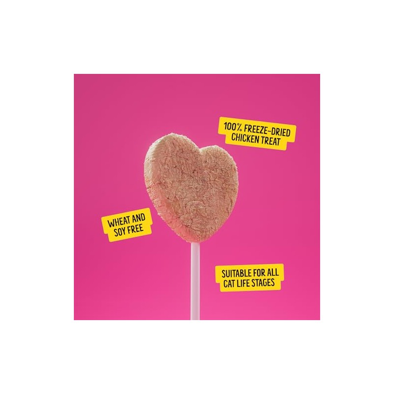 Bonkers Purrpops Freeze-Dried Chicken Flavored Lollipop Treats for Cats, 15