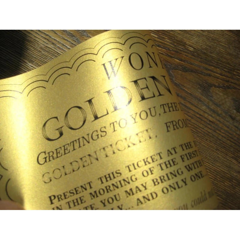 CUSTOM MADE Willy Wonka Wonka Bar and Golden Ticket Replica(