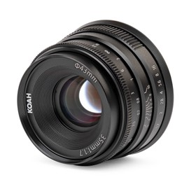 Koah Artisans Series 35mm f/1.7 Large Aperture Manual Focus Lens for Sony E (Black)
