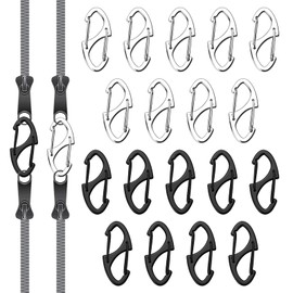 18Pcs Zipper Locks Anti Theft for Pick Pocket Protection Anti Pickpocket Accessories Dual Opening Design for Backpacking Camping Keep Luggage Closed(Silver and Black)
