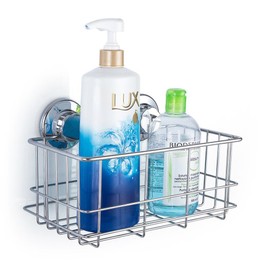iPEGTOP Strong Suction Cup Combo Shower Caddy Bath Shelves Storage & Soap Dish Holder & Double Towel Hooks Stainless Steel for Shampoo, Conditioner, Soap, Razor Bathroom Kitchen Accessories, Set of 3