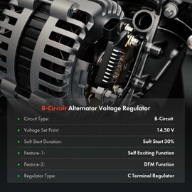 A-Premium Alternator Voltage Regulator Compatible with Hyundai Elantra 2014 2015 1.8L, 14.5V B-Circuit 14.50 Vset