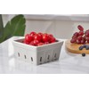 ONEMORE Ceramic Berry Basket, Square Fruit Bowls, Rustic Stoneware Berry