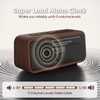 Loud Alarm Clocks Bedside, Wooden Alarm Clock with 12 Alarm