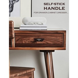 CcHhyyt 10 Pack Self-Stick Handle No Drilling Self-Adhesive Drawer Knobs Black Cabinet Handle Pull with Adhesive White Stick On Handle for Cupboard Fridge Dresser Window 10pcs/Set (Brown)