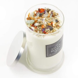 Study Buddy Candles by New Moon Beginnings - Focus, Creativity, & Concentration - Herb & Crystal Candles - Soy Candles - Aromatherapy Candles - 21oz Glass Jar