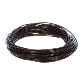 25 Yards of Solid Round 2mm Dark Brown Real and Genuine Leather Cord for use as Braiding String (2mm, Dark Brown)