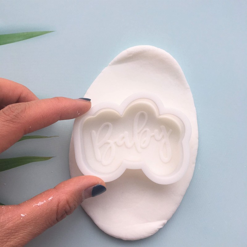 CHENRUI Baby Shower Cookie Fondant Stamp Oh Baby Fondant Embosser