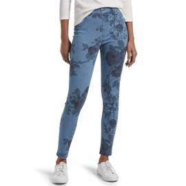HUE Women's Ultra Soft Denim High Waist 7/8 Legging, Faded Blue Rose, Medium