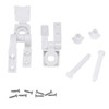 Canomo Universal White Plastic Toilet Seat Hinges Replacement with Bolts