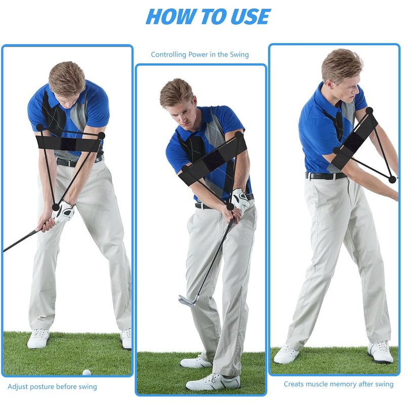 KIRZAX 2pcs Golf Swing Trainer Aid, Arm Posture Correction Band,