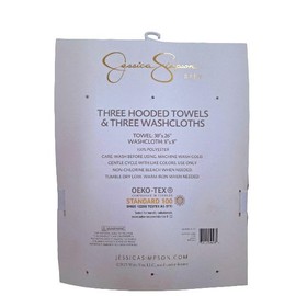 Jessica Simpson 6 Piece Printed Hooded Bath Towel and Washcloth Set for Infant, Newborns and Toddlers 3 – 24 Months for Bath Time, Showers, Lounge, Beach and Pool