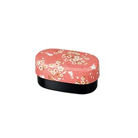 Tatsumiya 830 30248 Cherry Blossom Rabbit Cloth Covered Oval Bento Box, Pink